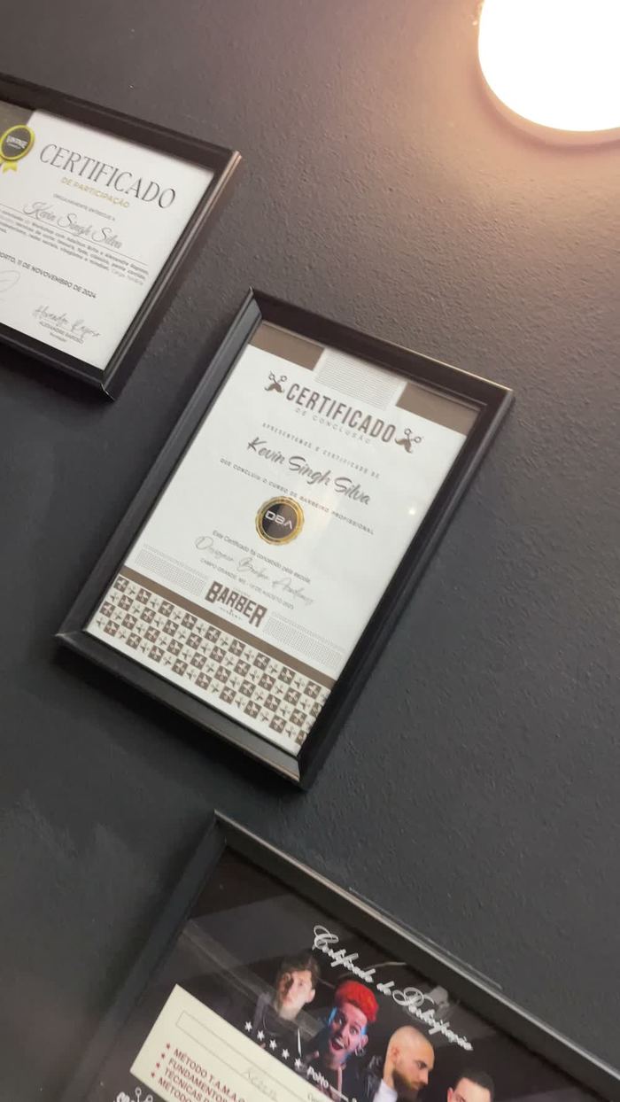 Certificado profissional de barbeiro
