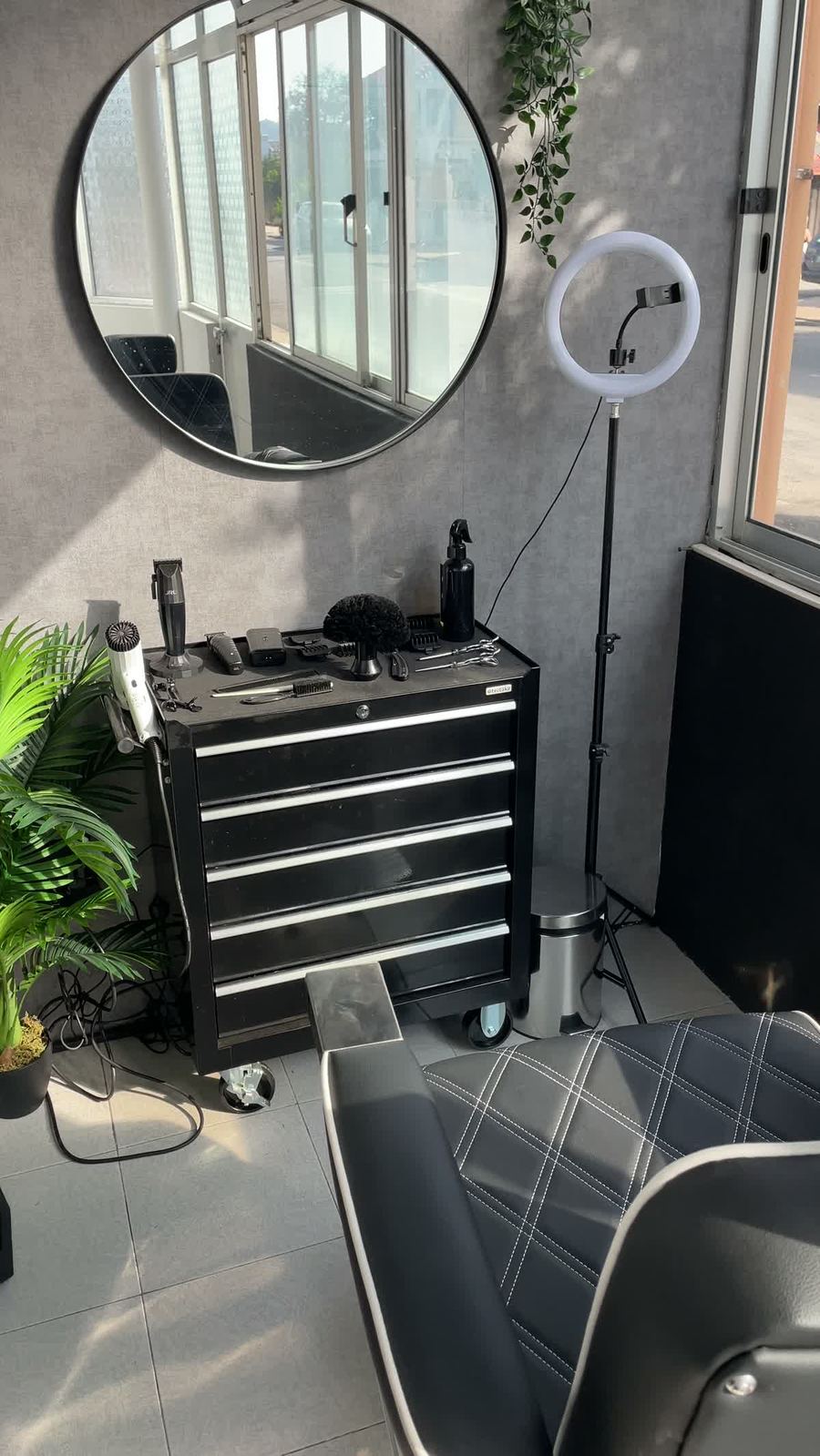 Estação de trabalho da barbearia